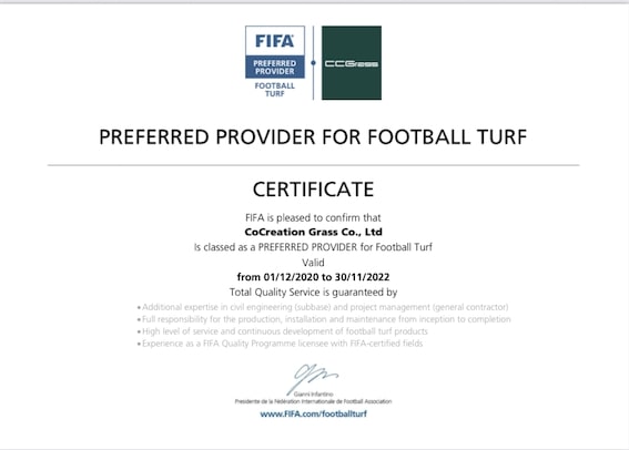 New Fifa Preferred Producer 2022 Certificate Ccgrass In The Uk